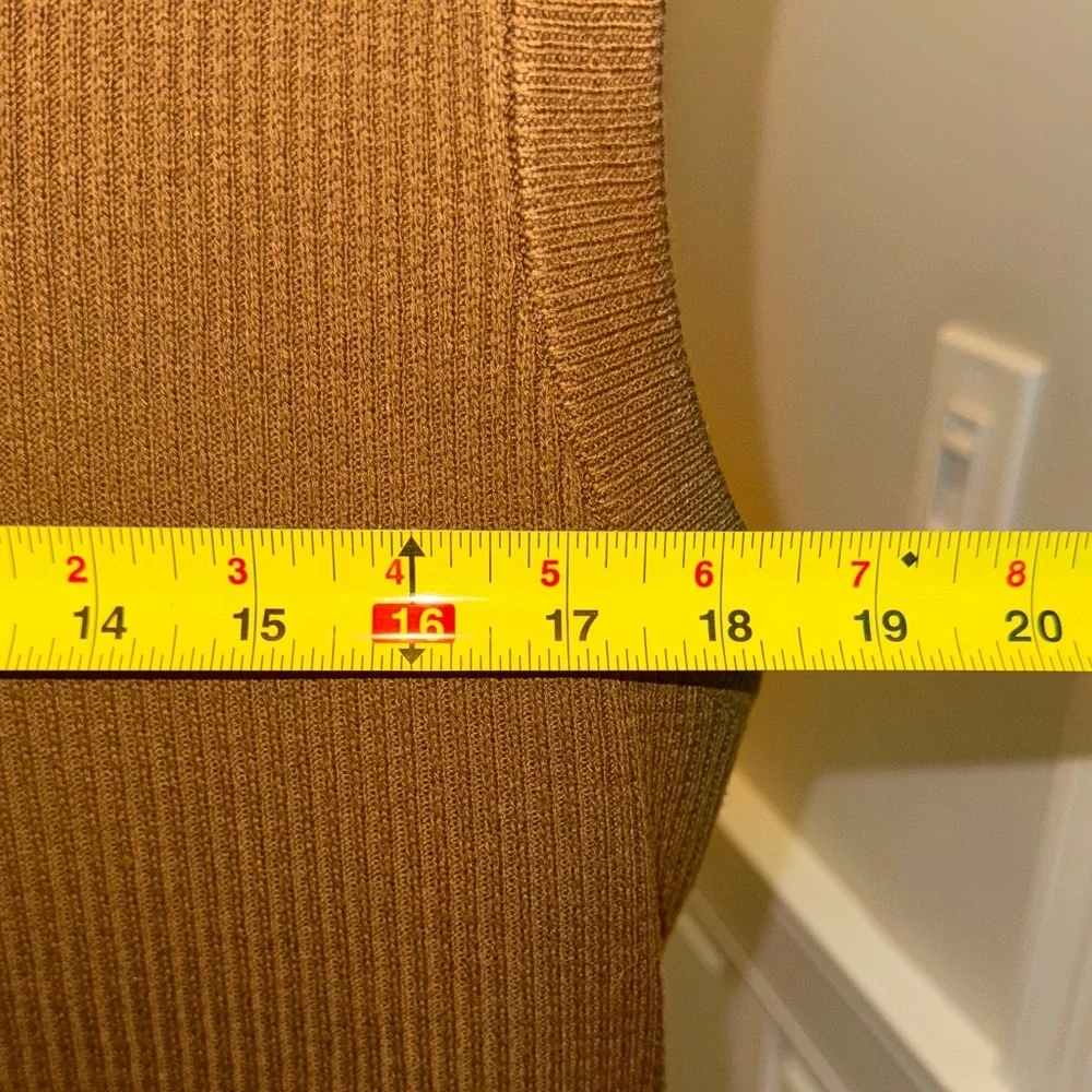 Brown Sleeveless Knit Sweater Vest - Picture 5 of 7